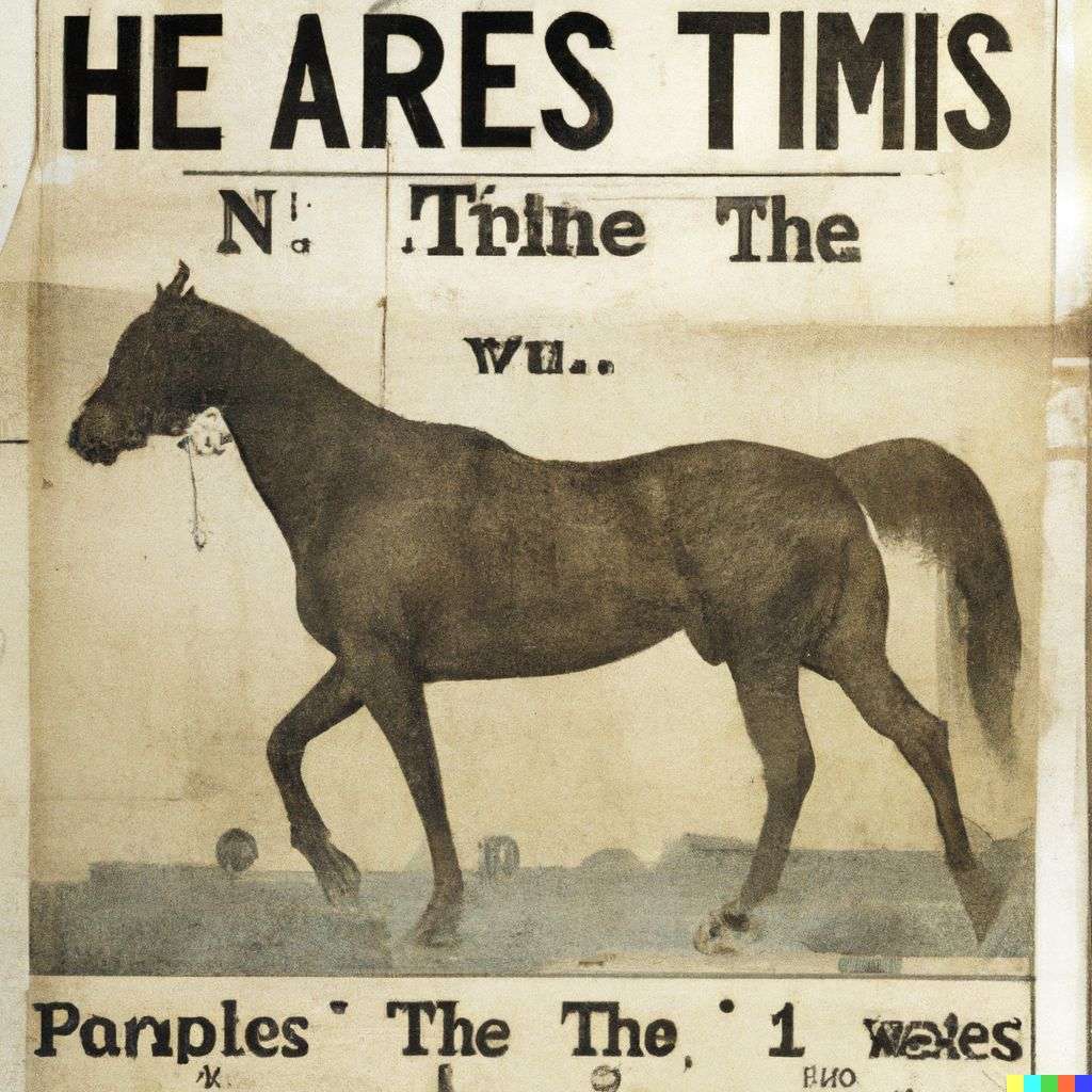 a horse, front page of The New York Times, 1920